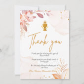 Moderne rosa erste heilige Kommune danke Karte (Rückseite)