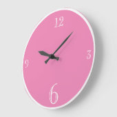 Moderne rosa Farbe Basic minimalistisch Große Wanduhr (Winkel)