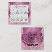 Moderne rosa Farbe im Nagelanwendungsleitfaden Quadratische Visitenkarte (Vorne/Hinten)