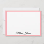 Moderne rosa Farbe Pinselstriche Personalisiert Mitteilungskarte (Vorderseite)