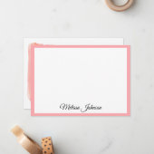 Moderne rosa Farbe Pinselstriche Personalisiert Mitteilungskarte (Vorderseite/Rückseite Beispiel)