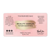 Moderne rosa Farbenserumetiketten (Vorne)