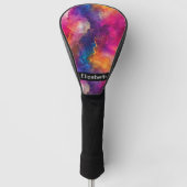 Moderne Rosa Farbfusion Personalisiert Golf Headcover (Vorderseite)