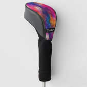 Moderne Rosa Farbfusion Personalisiert Golf Headcover (angewinkelt)