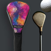 Moderne Rosa Farbfusion Personalisiert Golf Headcover