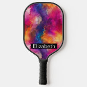 Moderne Rosa Farbfusion Personalisiert Pickleball Schläger (Rückseite)