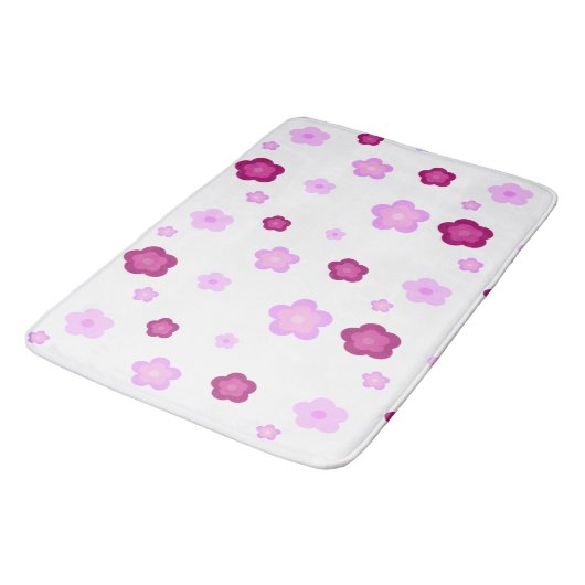 Moderne rosa Farbverlaufsmuster Geschenk-Blume Badematte (Schrägansicht)