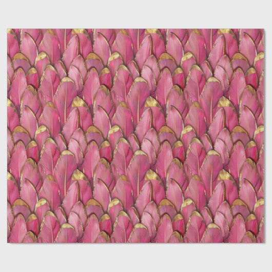 Moderne rosa Federn Muster Geschenkpapier (Flach)
