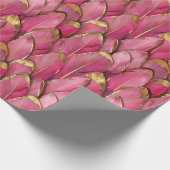 Moderne rosa Federn Muster Geschenkpapier (Ecke)