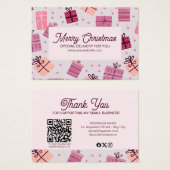 Moderne rosa Feierliche Business Frohe Weihnachten (Vorne & Hinten)