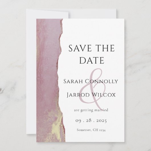 Moderne rosa Flachbett-Save the Date-Karte Save The Date (Vorderseite)