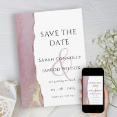 Moderne rosa Flachbett-Save the Date-Karte Save The Date
