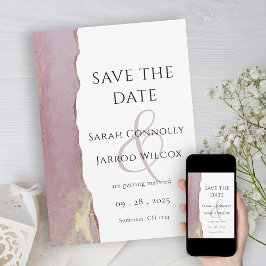 Moderne rosa Flachbett-Save the Date-Karte Save The Date
