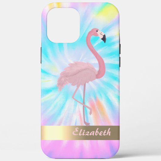 Moderne rosa Flamingo-Gefärbte Krawatte Case-Mate iPhone Hülle (Rückseite)