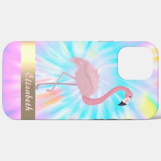 Moderne rosa Flamingo-Gefärbte Krawatte Case-Mate iPhone Hülle (Rückseite (Horizontal))