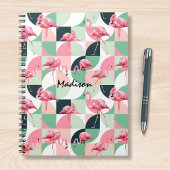 Moderne rosa Flamingo Geometric Girly Personalisie Notizblock
