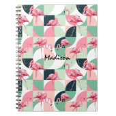 Moderne rosa Flamingo Geometric Girly Personalisie Notizblock (Vorderseite)