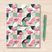 Moderne rosa Flamingo Geometric Girly Personalisie Planer