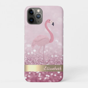 Moderne Rosa Flamingo Glitter Bokeh - Personalisie Case-Mate iPhone Hülle