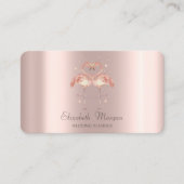 Moderne rosa Flamingos in Liebe, Herz Rose Gold Visitenkarte (Vorderseite)