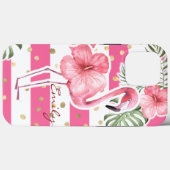 Moderne rosa Flamingos Tropenflora Personalisiert Case-Mate iPhone Hülle (Rückseite (Horizontal))