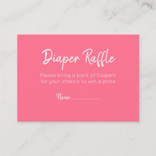 Moderne rosa Floral Diaper Raffel Begleitkarte (Vorderseite)