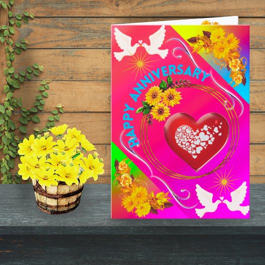 Moderne rosa Floral Doves Boho Elegante Chic Trind Dankeskarte