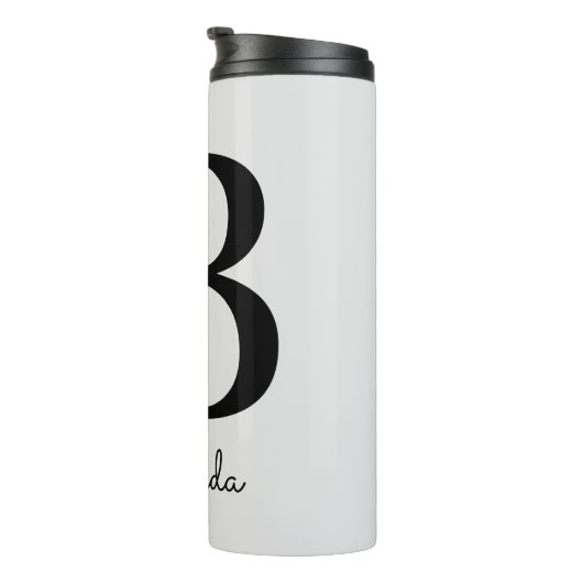 Moderne rosa Floral Initial B Thermosbecher (Nach rechts gedreht)