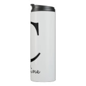 Moderne rosa Floral Initial C Thermosbecher (Nach rechts gedreht)