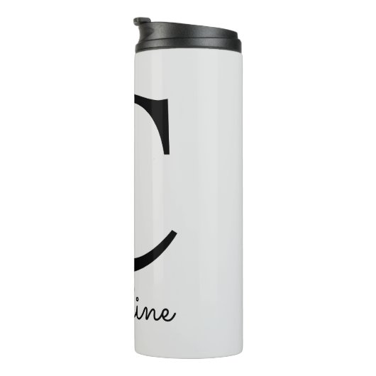 Moderne rosa Floral Initial C Thermosbecher (Nach rechts gedreht)