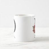 Moderne rosa florale Anfangsbuchstabe D Kaffeetasse (Mittel)