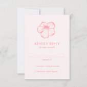 Moderne rosa, florale Elegante Hochzeit RSVP Karte (Vorderseite)