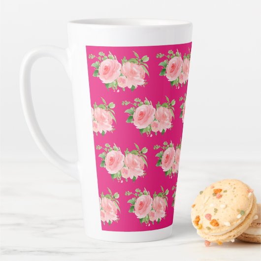 Moderne rosa, florale Farbe Milchtasse (Beispiel)