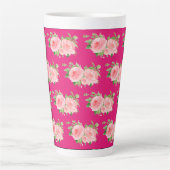 Moderne rosa, florale Farbe Milchtasse (Vorderseite)