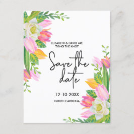 Moderne, rosa, florale Hochzeit retten das Datum Einladung