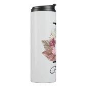 Moderne rosa florale Initiale B Thermosbecher (Nach links gedreht)