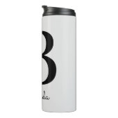 Moderne rosa florale Initiale B Thermosbecher (Nach rechts gedreht)