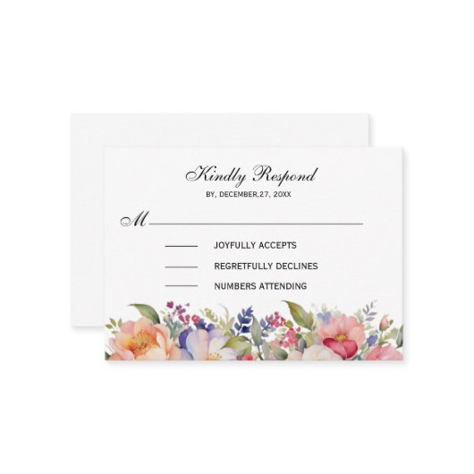 Moderne rosa florale islamische Invasion Begleitkarte (Vorderseite/Rückseite Beispiel)