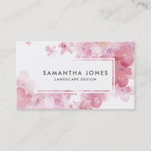 Moderne rosa florale Landschaft Künstlerin Visitenkarte