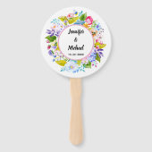 Moderne rosa florale romantische Hochzeitgastfans Fächer (Vorderseite)