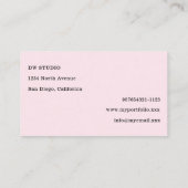 Moderne rosa florale Visitenkarte (Rückseite)