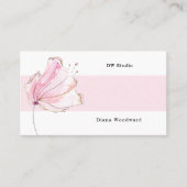 Moderne rosa florale Visitenkarte (Vorderseite)