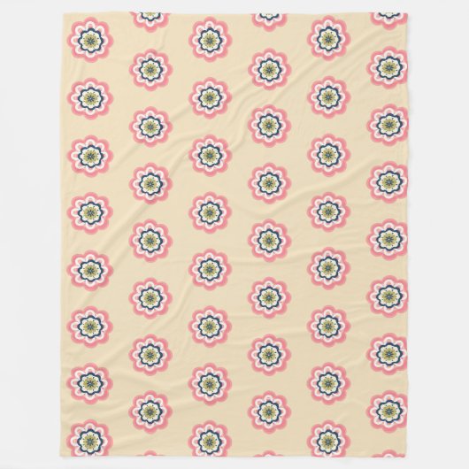 Moderne rosa, florenhafte Pastellfarben Fleece Bla (Vorderseite)