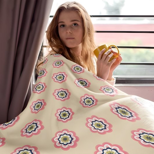 Moderne rosa, florenhafte Pastellfarben Fleece Bla