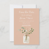 Moderne Rosa.; Flower Jar Save The Date Karte (Vorderseite)