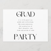 Moderne Rosa Foil Grad Foto Party Einladung (Rückseite)