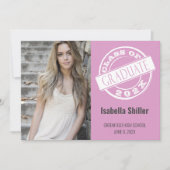 Moderne rosa Foto Grad Party Einladung (Vorderseite)