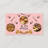 Moderne rosa Foto hinzufügen und QR-Code für Monog Visitenkarte (Vorderseite)