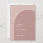 Moderne, rosa Foto Hochzeit Einladung (Rückseite)