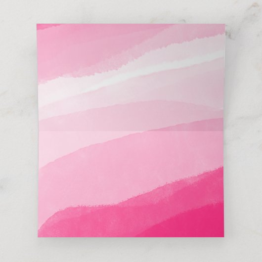 Moderne rosa Foto Hochzeit geklappt Platzkarte (Innenseite Aufgefaltet)